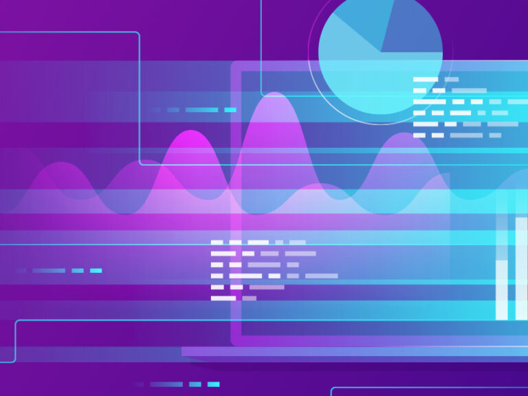 abstract purple background with charts and lines