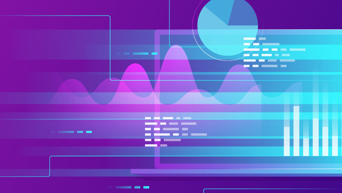 abstract purple background with charts and lines